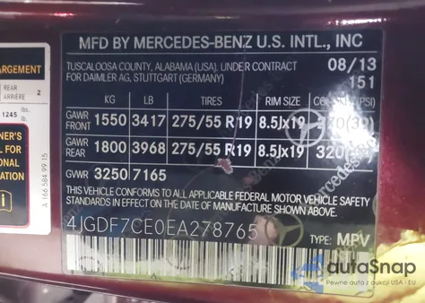 2014 Mercedes-Benz Gl 450 4Matic из США, поврежденный, VIN 4JGDF7CE0EA278765